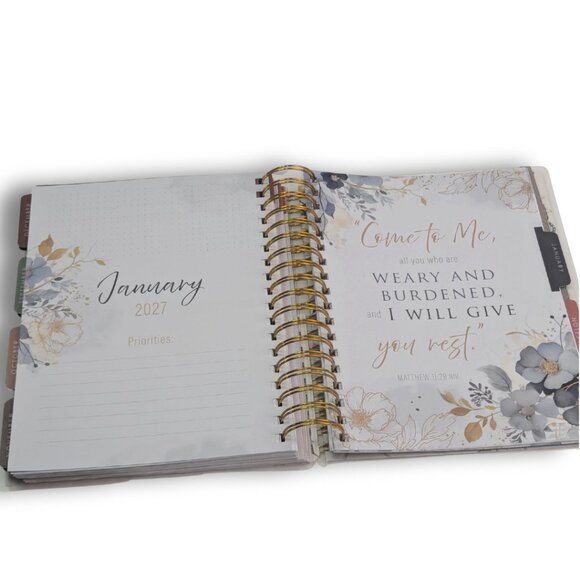 2026 Planner Floral Butterfly Spiral Journal Quote Organizer w/ Stickers Tabs - Picture 6 of 7